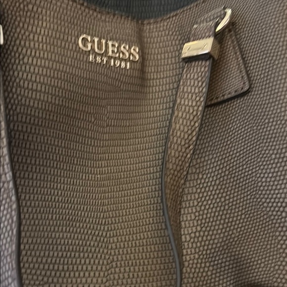 Guess Embossed Brown Tote - Picture 1 of 5